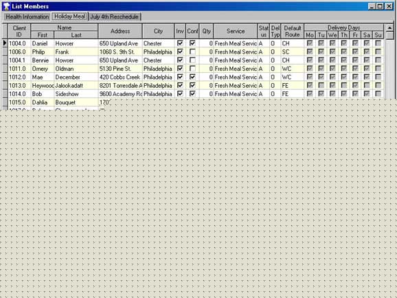 List Members Screen Shot
